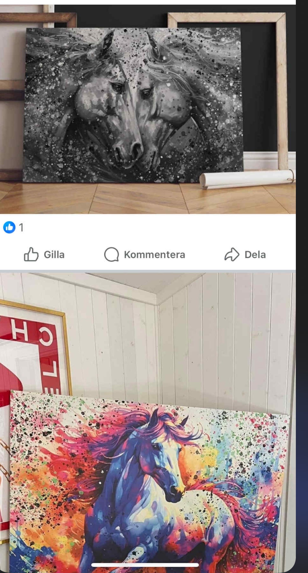 2 st häst tavlor 80x120cm